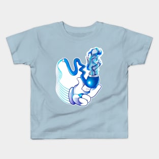 Blue cartoon hands modern and unique 2 Kids T-Shirt